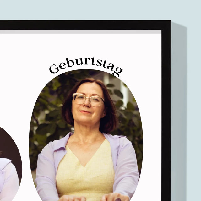 Buchstaben-Collage: 60. Geburtstag Voller Schöner Momente - Druck Mit Rahmen 30X40
