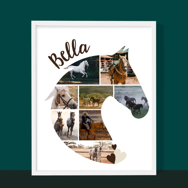 Form-Collage: Pferd - Druck Mit Rahmen 30X40