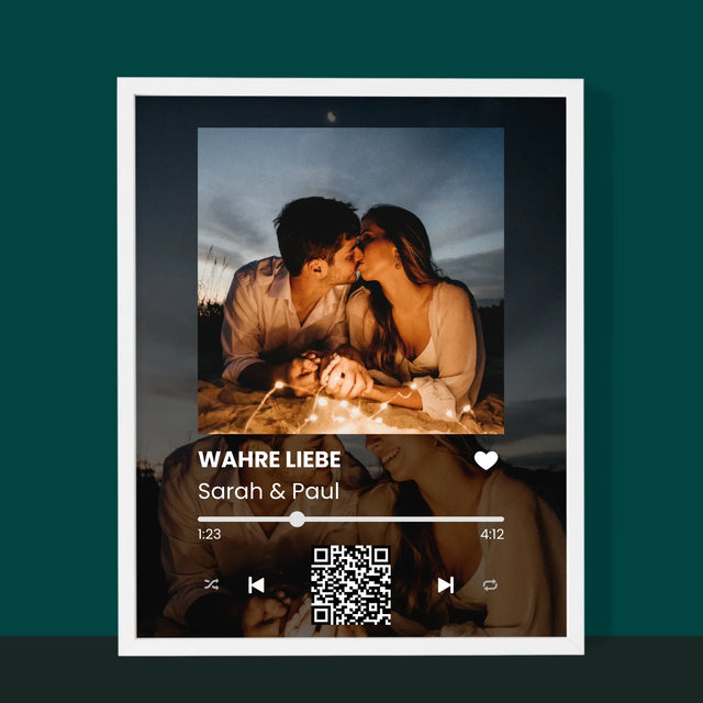 Foto Und Unterschrift: Spotify Mit Deinen Fotos Und Qr-Code - Druck Mit Rahmen 30X40