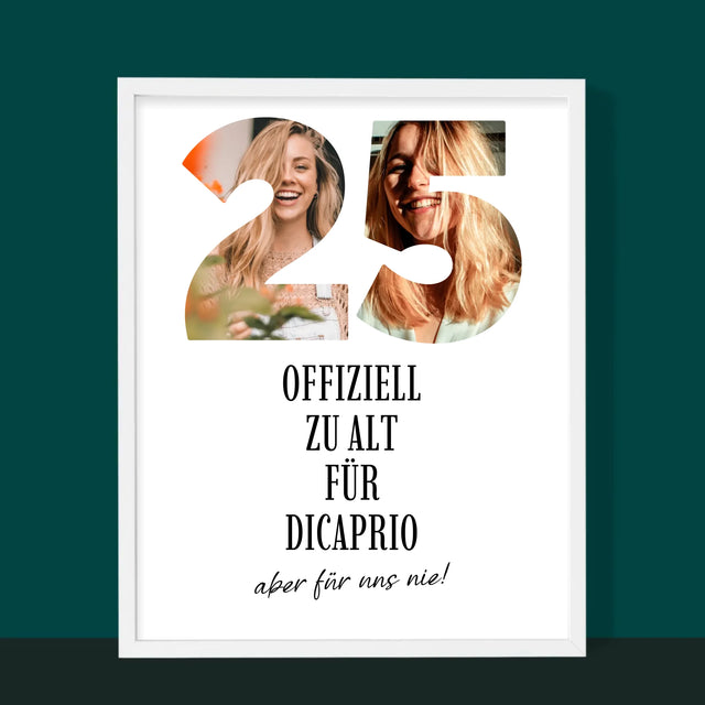 Buchstaben-Collage: Zu Alt Für Dicaprio - Druck Mit Rahmen 30X40