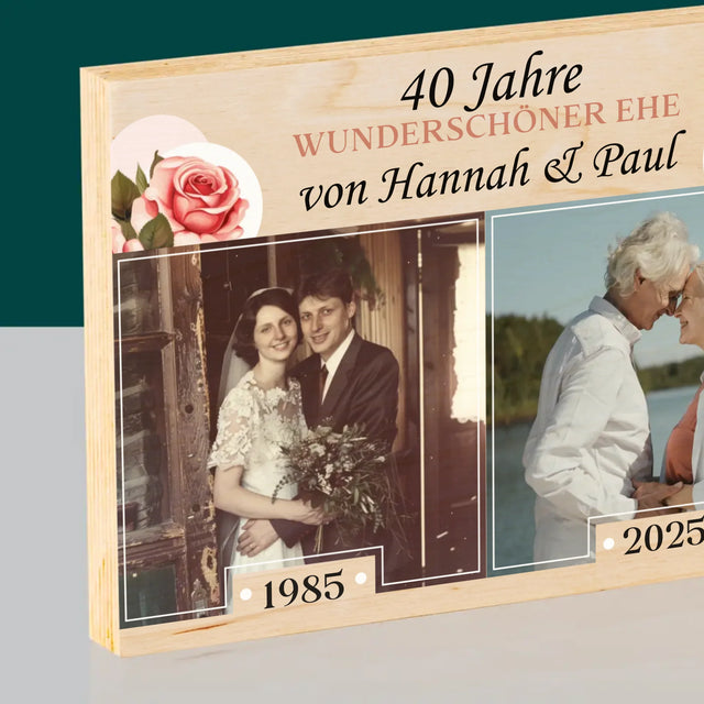 Fotocollage: Gemeinsame Jahre - Druck Auf Holz