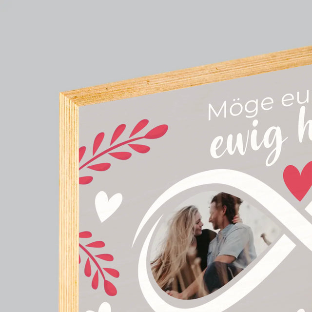 Fotocollage: Möge Eure Liebe Ewig Halten - Druck Auf Holz
