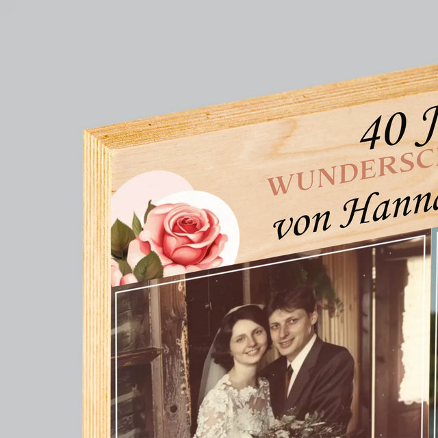 Fotocollage: Gemeinsame Jahre - Druck Auf Holz