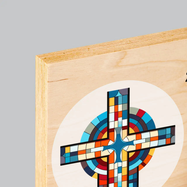 Name Und Unterschrift: Danksagung Kreuz - Druck Auf Holz