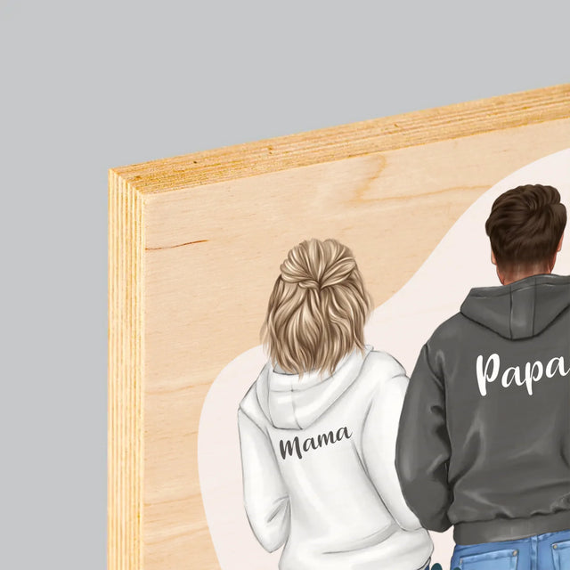 Avatar Creator: Familie Mit Kindern - Druck Auf Holz