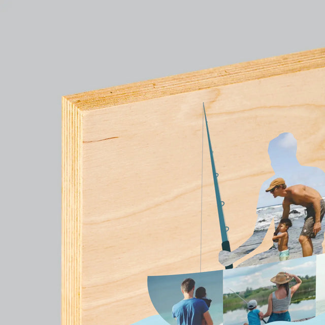 Form-Collage: Wie Der Vater So Der Sohn - Druck Auf Holz