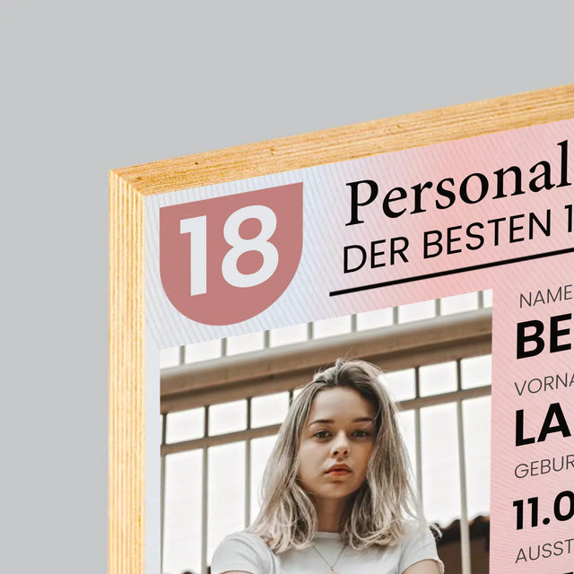 Foto Und Unterschrift: Personalausweis - Druck Auf Holz