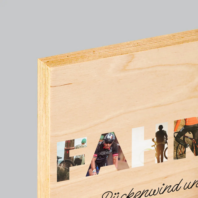 Buchstaben-Collage: Fahrrad - Druck Auf Holz