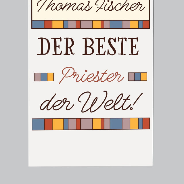 Name Und Unterschrift: Der Beste Priester Der Welt - Kühlschrankmagnet