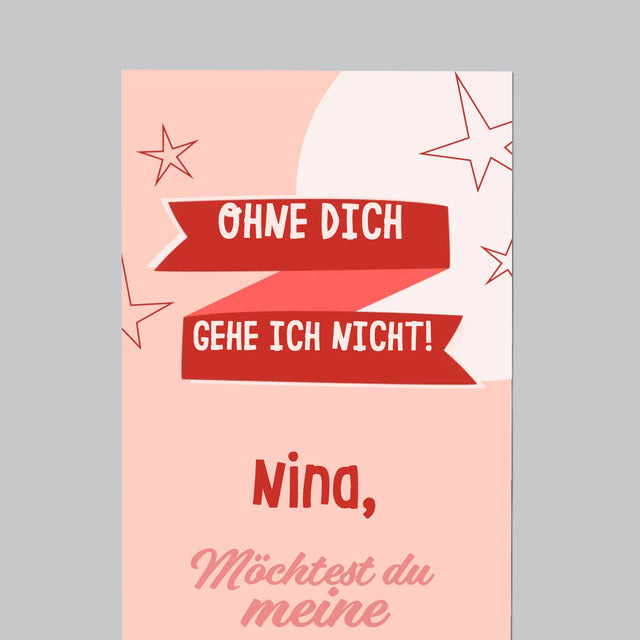 Name Und Unterschrift: Ohne Dich Gehe Ich Nicht - Kühlschrankmagnet