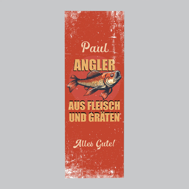 Name Und Unterschrift: Ein Angler Aus Fleisch Und Gräten - Kühlschrankmagnet