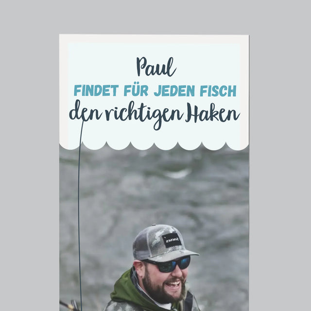 Foto Und Unterschrift: Den Haken Finden - Kühlschrankmagnet