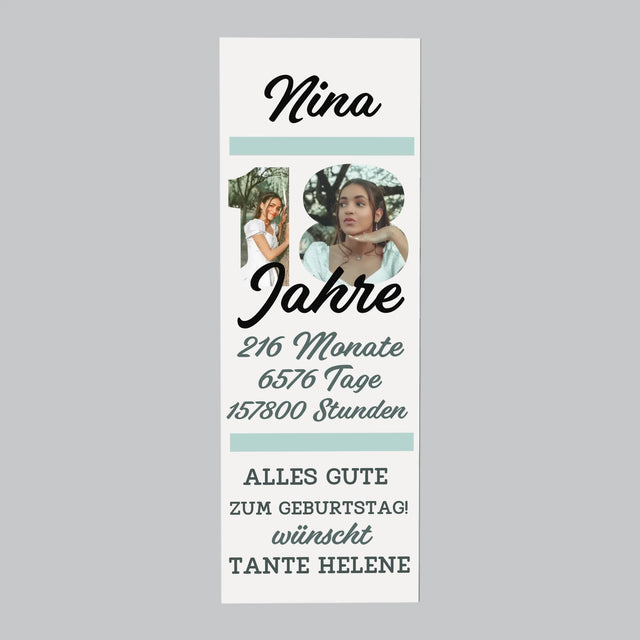 Buchstaben-Collage: 18 Jahre Countdown - Kühlschrankmagnet