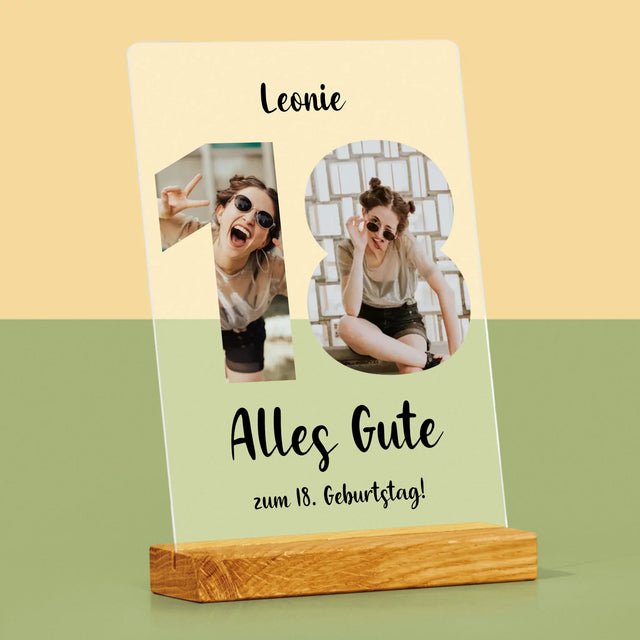 Buchstaben-Collage: 18. Geburtstag - Druck Auf Acrylglas