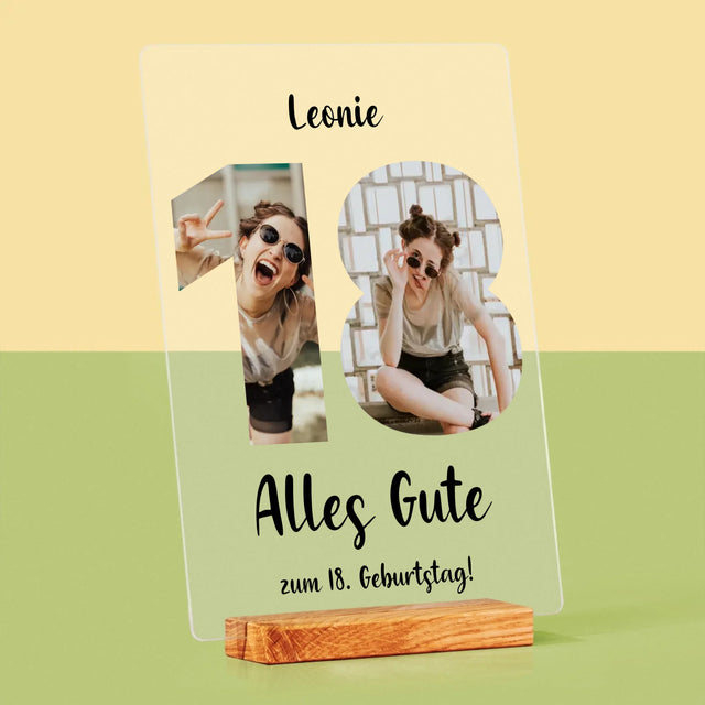 Buchstaben-Collage: 18. Geburtstag - Druck Auf Acrylglas