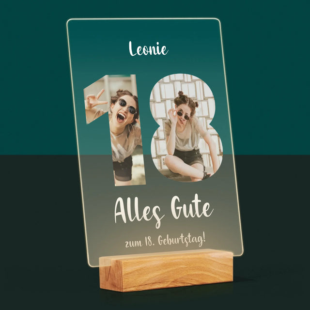 Buchstaben-Collage: 18. Geburtstag - Druck Auf Acrylglas