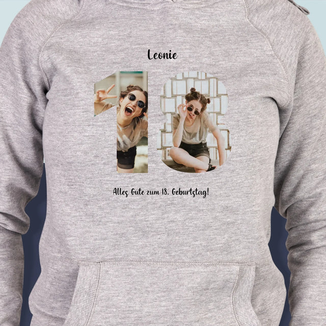 Buchstaben-Collage: 18. Geburtstag - Kapuzenpullover Für Damen