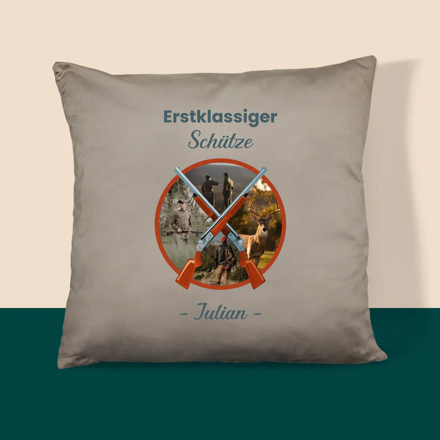Fotocollage: Erstklassiger Schütze - Kissen