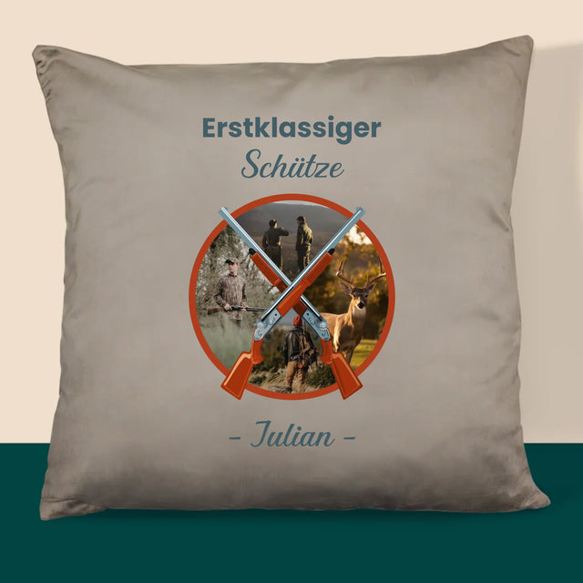 Fotocollage: Erstklassiger Schütze - Kissen