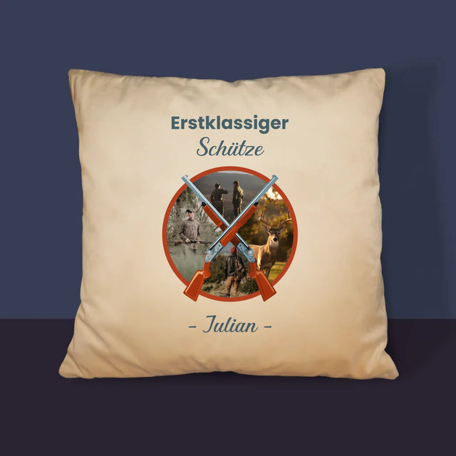 Fotocollage: Erstklassiger Schütze - Kissen
