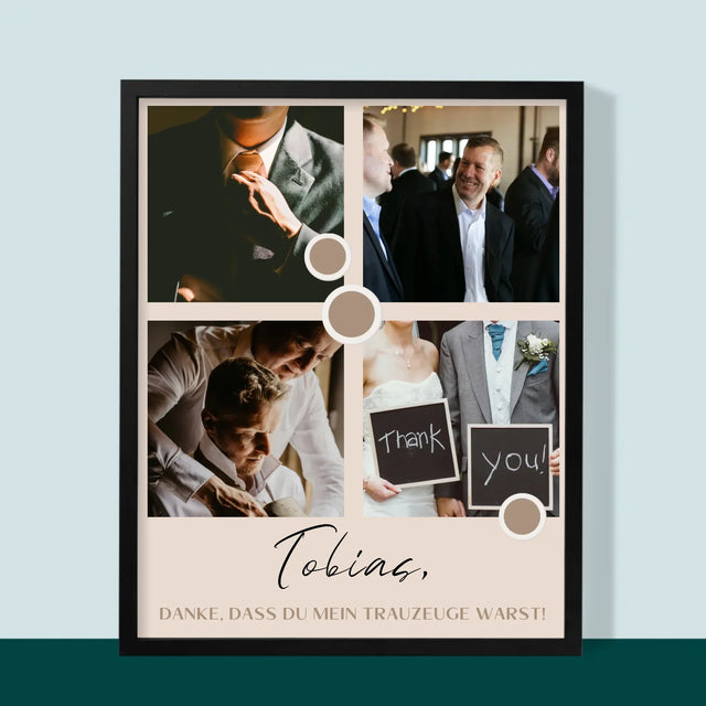 Fotocollage: Danke - Druck Mit Rahmen 30X40