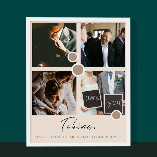 Fotocollage: Danke - Druck Mit Rahmen 30X40