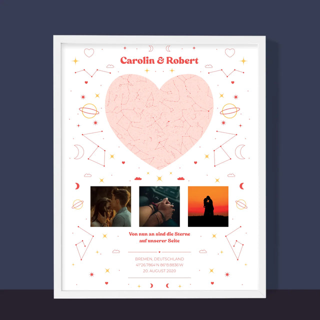 Sternkarte: Sternkarte: Auf Unserer Seite - Druck Mit Rahmen 30X40