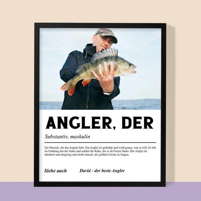 Foto Und Unterschrift: Angler Definition - Druck Mit Rahmen 30X40