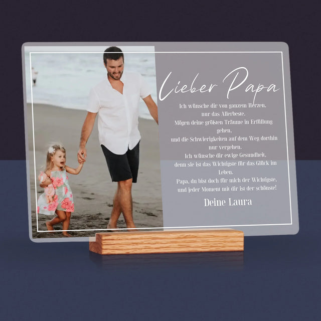 Foto Und Unterschrift: Lieber Papa - Druck Auf Acrylglas