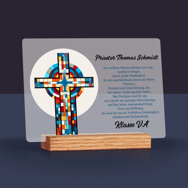 Name Und Unterschrift: Danksagung Kreuz - Druck Auf Acrylglas