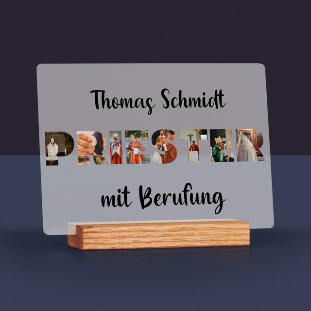 Buchstaben-Collage: Priester Aus Berufung - Druck Auf Acrylglas