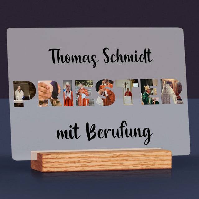 Buchstaben-Collage: Priester Aus Berufung - Druck Auf Acrylglas