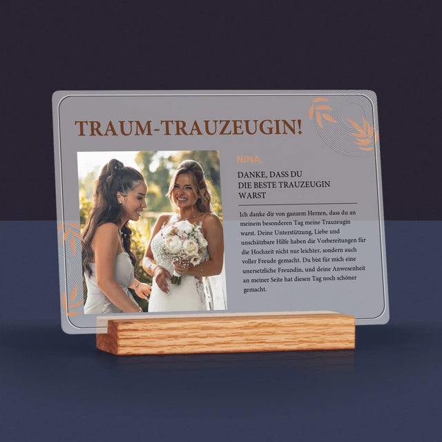 Foto Und Unterschrift: Traumtrauzeugin - Druck Auf Acrylglas