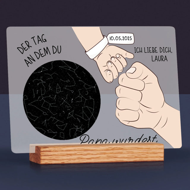 Sternkarte: Der Tag An Dem Du Papa Wurdest - Druck Auf Acrylglas