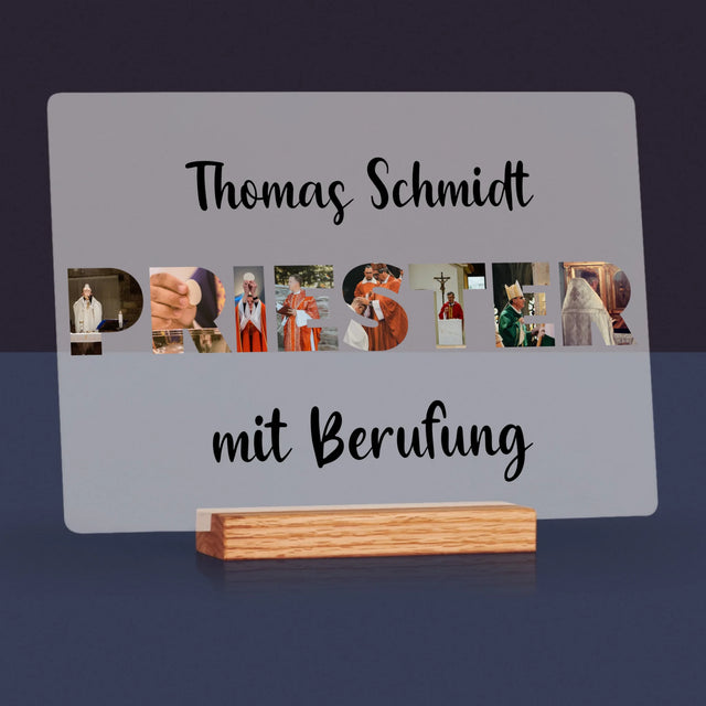 Buchstaben-Collage: Priester Aus Berufung - Druck Auf Acrylglas