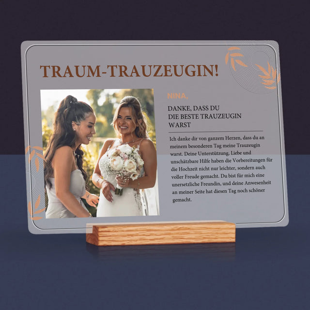 Foto Und Unterschrift: Traumtrauzeugin - Druck Auf Acrylglas