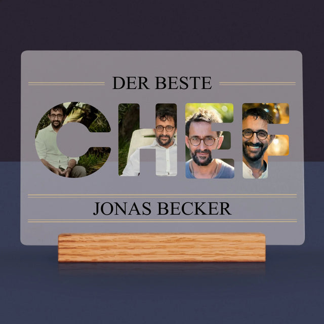 Buchstaben-Collage: Bester Chef 2 - Druck Auf Acrylglas