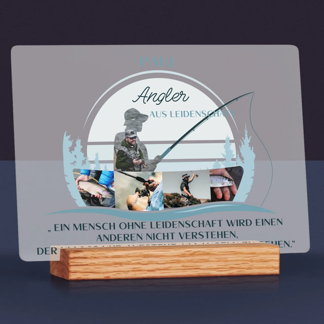 Form aus Fotos: Leidenschaftlicher Angler – Druck auf Acrylglas | DE