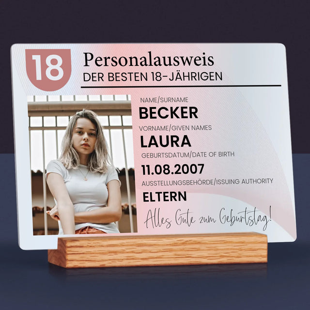 Foto Und Unterschrift: Personalausweis - Druck Auf Acrylglas