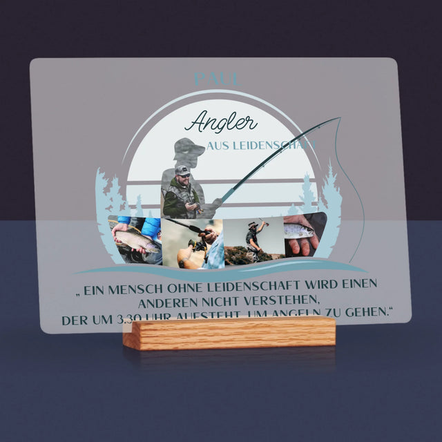 Form aus Fotos: Leidenschaftlicher Angler – Druck auf Acrylglas | DE