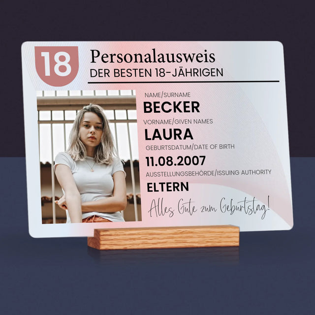 Foto Und Unterschrift: Personalausweis - Druck Auf Acrylglas