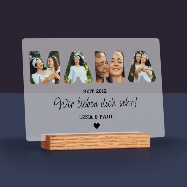 Buchstaben-Collage: Mama, Wir Lieben Dich Sehr - Druck Auf Acrylglas