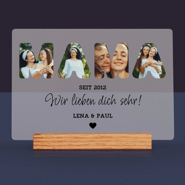 Buchstaben-Collage: Mama, Wir Lieben Dich Sehr - Druck Auf Acrylglas