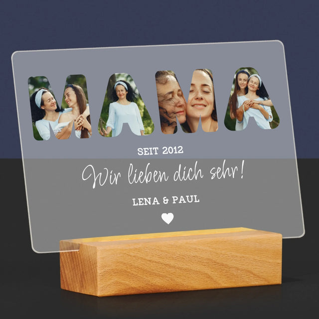 Buchstaben-Collage: Mama, Wir Lieben Dich Sehr - Druck Auf Acrylglas