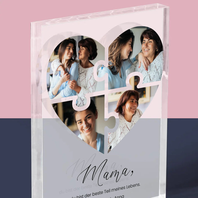 Fotocollage: Herz Puzzle Für Mama - Acrylblock