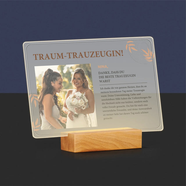 Foto Und Unterschrift: Traumtrauzeugin - Druck Auf Acrylglas