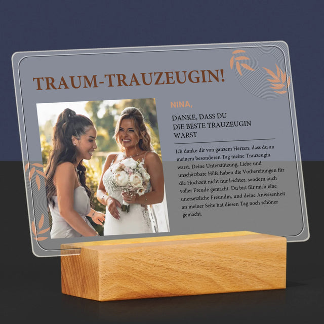 Foto Und Unterschrift: Traumtrauzeugin - Druck Auf Acrylglas