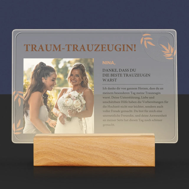 Foto Und Unterschrift: Traumtrauzeugin - Druck Auf Acrylglas