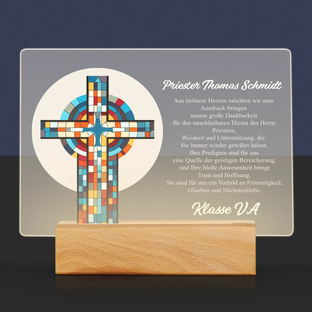 Name Und Unterschrift: Danksagung Kreuz - Druck Auf Acrylglas