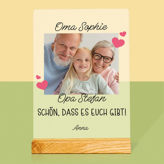 Foto Und Unterschrift: Schön, Dass Es Euch Gibt - Druck Auf Acrylglas